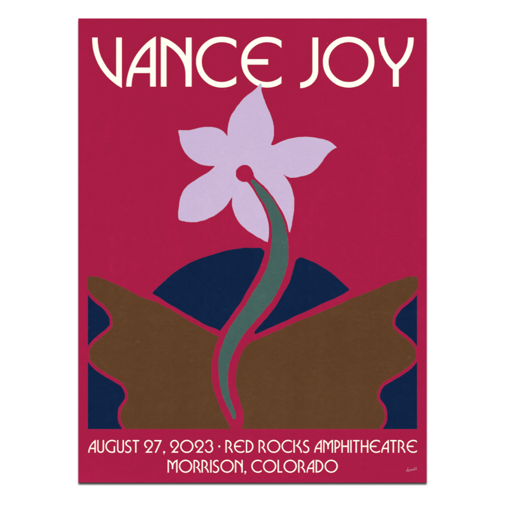 Vance Joy Morrison, CO Red Rocks Amphitheatre Poster August 27, 2023